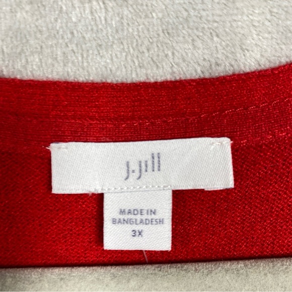 NEW J. Jill V-Neck Sweater Tunic Knit Size 3X Ruby Red - Picture 5 of 7